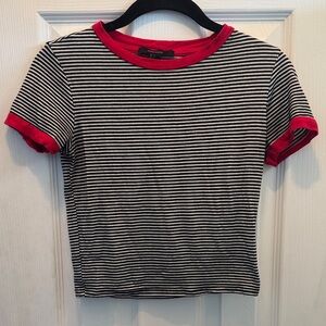 Forever 21 Cropped Striped Tee